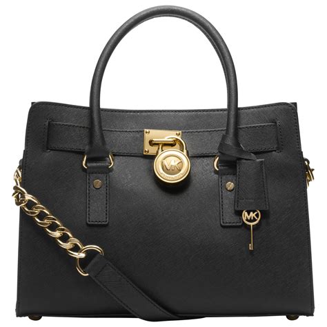 michael kors hamilton traveler black|Michael Kors leather satchel.